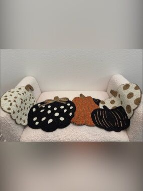 Beaded 36” Fall Pumpkins Table Runner